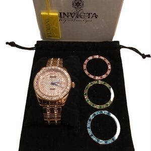 💐 NWT BEAUTIFUL 🤩 INVICTA WILDFLOWER WATCH WITH INTERCHANGEABLE DIALS 💐